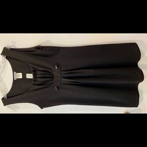 LILLY LOU NWT Women's Black Dress With Button Detail At High Waist Size Small